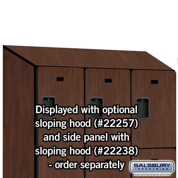 Salsbury 15" Wide Triple Tier Designer Wood Locker - 3 Wide - 6 Feet High - 24 Inches Deep - Mahogany - Hasps - Sweatfully