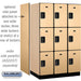 Salsbury 15" Wide Triple Tier Designer Wood Locker - 3 Wide - 6 Feet High - 24 Inches Deep - Maple - Hasps - Sweatfully
