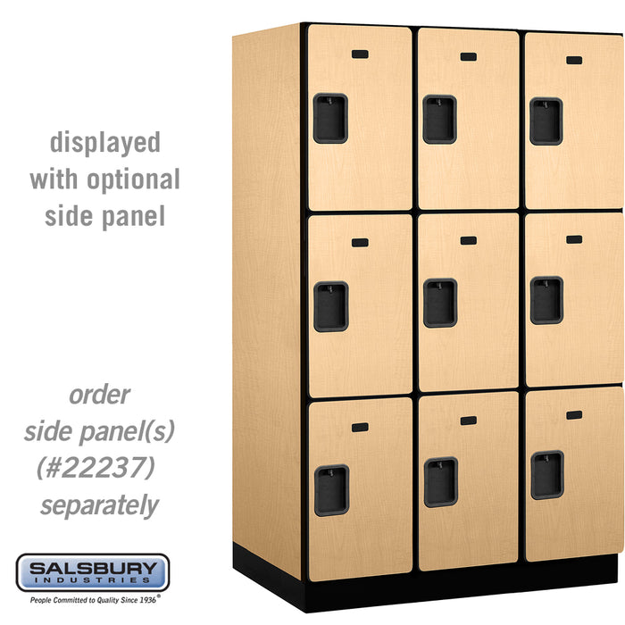 Salsbury 15" Wide Triple Tier Designer Wood Locker - 3 Wide - 6 Feet High - 24 Inches Deep - Maple - Hasps - Sweatfully
