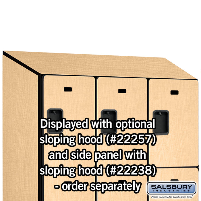 Salsbury 15" Wide Triple Tier Designer Wood Locker - 3 Wide - 6 Feet High - 24 Inches Deep - Maple - Hasps - Sweatfully