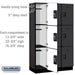 Salsbury 15" Wide Triple Tier Designer Wood Locker - 3 Wide - 6 Feet High - 18 Inches Deep - Black - Black Resettable Combination Locks - Sweatfully