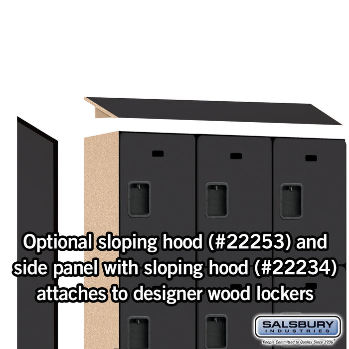Salsbury 15" Wide Triple Tier Designer Wood Locker - 3 Wide - 6 Feet High - 18 Inches Deep - Black - Hasps - Sweatfully