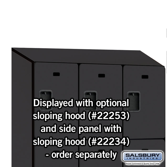 Salsbury 15" Wide Triple Tier Designer Wood Locker - 3 Wide - 6 Feet High - 18 Inches Deep - Black - Hasps - Sweatfully