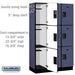 Salsbury 15" Wide Triple Tier Designer Wood Locker - 3 Wide - 6 Feet High - 18 Inches Deep - Blue - Hasps - Sweatfully