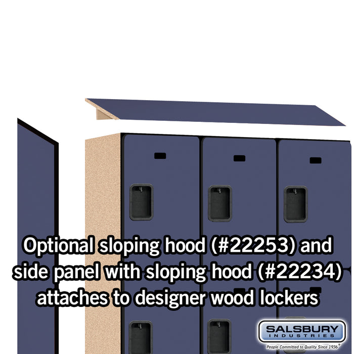 Salsbury 15" Wide Triple Tier Designer Wood Locker - 3 Wide - 6 Feet High - 18 Inches Deep - Blue - Hasps - Sweatfully