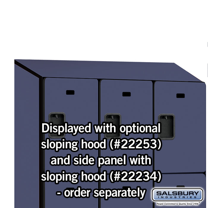 Salsbury 15" Wide Triple Tier Designer Wood Locker - 3 Wide - 6 Feet High - 18 Inches Deep - Blue - Hasps - Sweatfully