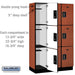 Salsbury 15" Wide Triple Tier Designer Wood Locker - 3 Wide - 6 Feet High - 18 Inches Deep - Cherry - Black Electronic Locks - Sweatfully