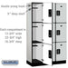 Salsbury 15" Wide Triple Tier Designer Wood Locker - 3 Wide - 6 Feet High - 18 Inches Deep - Gray - Black Electronic Locks - Sweatfully