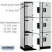 Salsbury 15" Wide Triple Tier Designer Wood Locker - 3 Wide - 6 Feet High - 18 Inches Deep - Gray - Silver Electronic Locks - Sweatfully