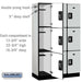 Salsbury 15" Wide Triple Tier Designer Wood Locker - 3 Wide - 6 Feet High - 18 Inches Deep - Gray - Silver Resettable Combination Locks - Sweatfully
