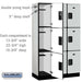 Salsbury 15" Wide Triple Tier Designer Wood Locker - 3 Wide - 6 Feet High - 18 Inches Deep - Gray - Hasps - Sweatfully