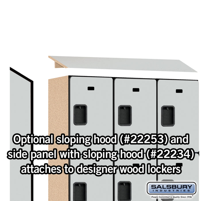 Salsbury 15" Wide Triple Tier Designer Wood Locker - 3 Wide - 6 Feet High - 18 Inches Deep - Gray - Hasps - Sweatfully