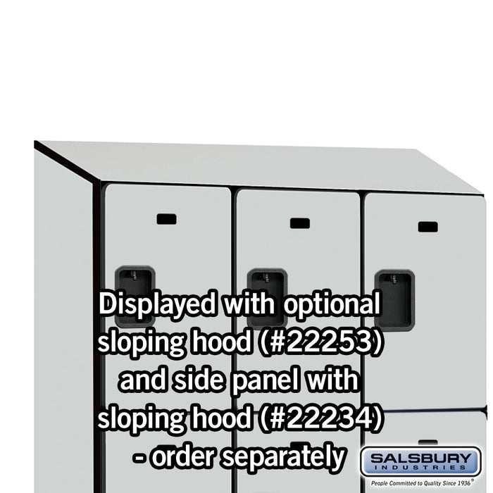 Salsbury 15" Wide Triple Tier Designer Wood Locker - 3 Wide - 6 Feet High - 18 Inches Deep - Gray - Hasps - Sweatfully
