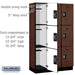 Salsbury 15" Wide Triple Tier Designer Wood Locker - 3 Wide - 6 Feet High - 18 Inches Deep - Mahogany - Silver Resettable Combination Locks - Sweatfully