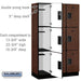 Salsbury 15" Wide Triple Tier Designer Wood Locker - 3 Wide - 6 Feet High - 18 Inches Deep - Mahogany - Hasps - Sweatfully