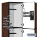 Salsbury 15" Wide Triple Tier Designer Wood Locker - 3 Wide - 6 Feet High - 18 Inches Deep - Mahogany - Hasps - Sweatfully