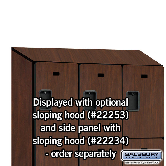 Salsbury 15" Wide Triple Tier Designer Wood Locker - 3 Wide - 6 Feet High - 18 Inches Deep - Mahogany - Hasps - Sweatfully