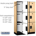 Salsbury 15" Wide Triple Tier Designer Wood Locker - 3 Wide - 6 Feet High - 18 Inches Deep - Maple - Black Electronic Locks - Sweatfully