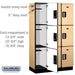 Salsbury 15" Wide Triple Tier Designer Wood Locker - 3 Wide - 6 Feet High - 18 Inches Deep - Maple - Silver Electronic Locks - Sweatfully