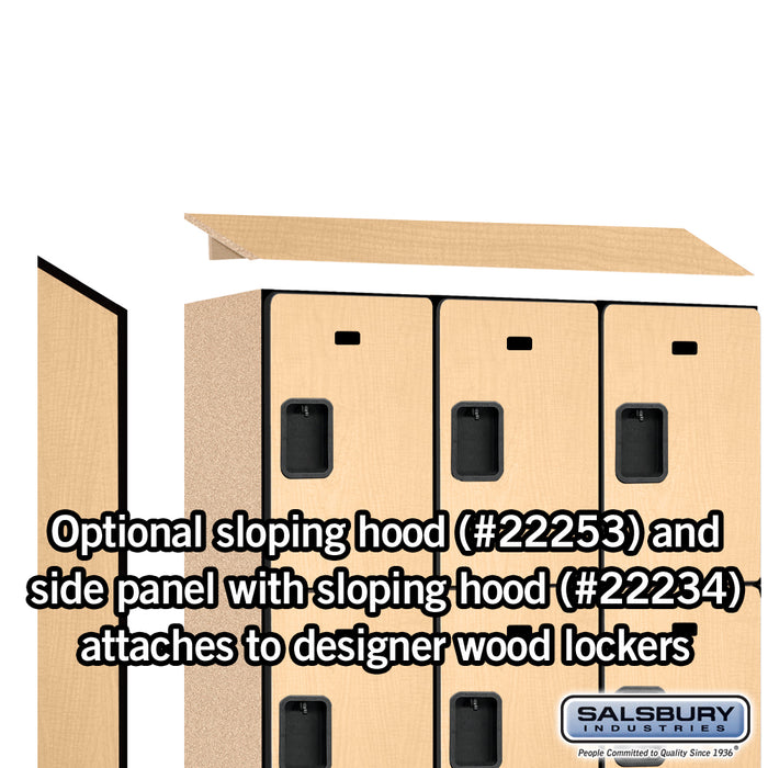 Salsbury 15" Wide Triple Tier Designer Wood Locker - 3 Wide - 6 Feet High - 18 Inches Deep - Maple - Hasps - Sweatfully