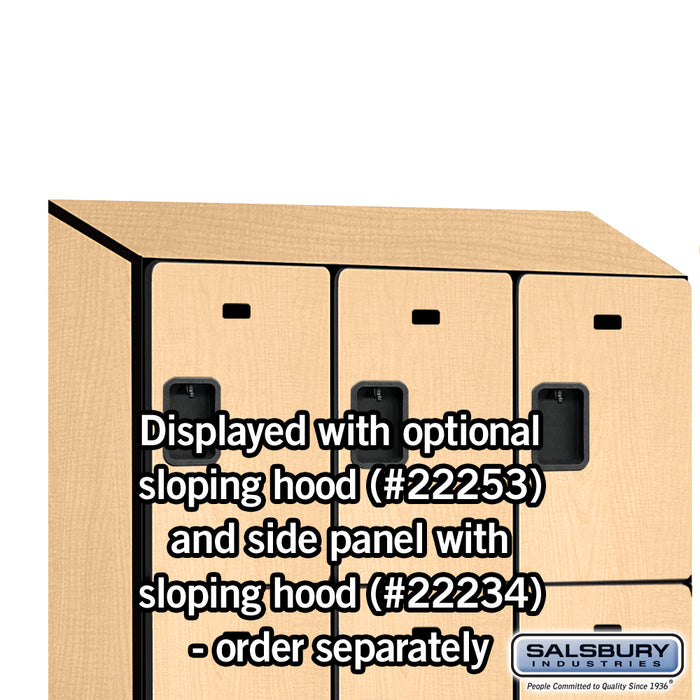 Salsbury 15" Wide Triple Tier Designer Wood Locker - 3 Wide - 6 Feet High - 18 Inches Deep - Maple - Hasps - Sweatfully