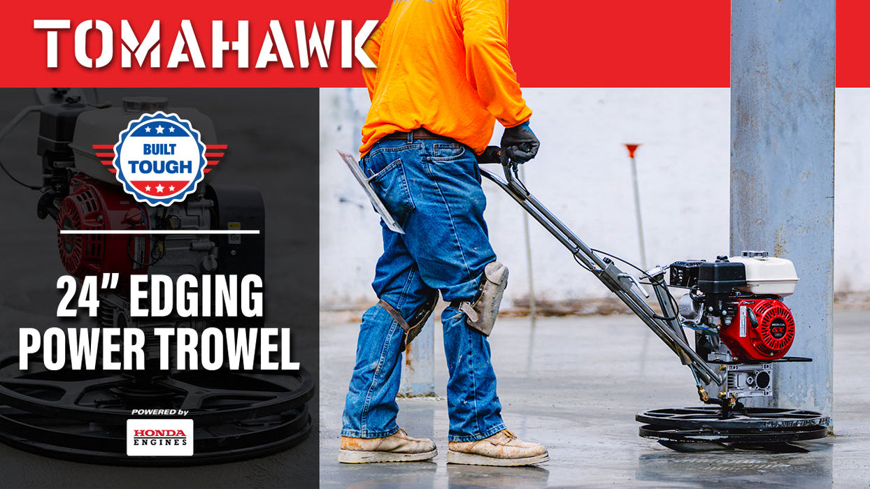 24" Concrete Power Trowel Edger 5.5HP Honda Float Pan Blade Screed Finishing Tool - Sweatfully