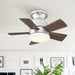 24" Farmhouse Flush Mount Reversible Iron Ceiling Fan with Lighting and Remote Control - Sweatfully