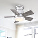 24" Farmhouse Flush Mount Reversible Iron Ceiling Fan with Lighting and Remote Control - Sweatfully