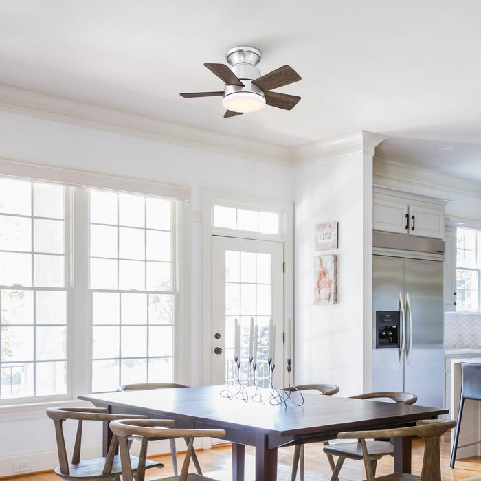 24" Farmhouse Flush Mount Reversible Iron Ceiling Fan with Lighting and Remote Control - Sweatfully