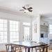 24" Farmhouse Flush Mount Reversible Iron Ceiling Fan with Lighting and Remote Control - Sweatfully