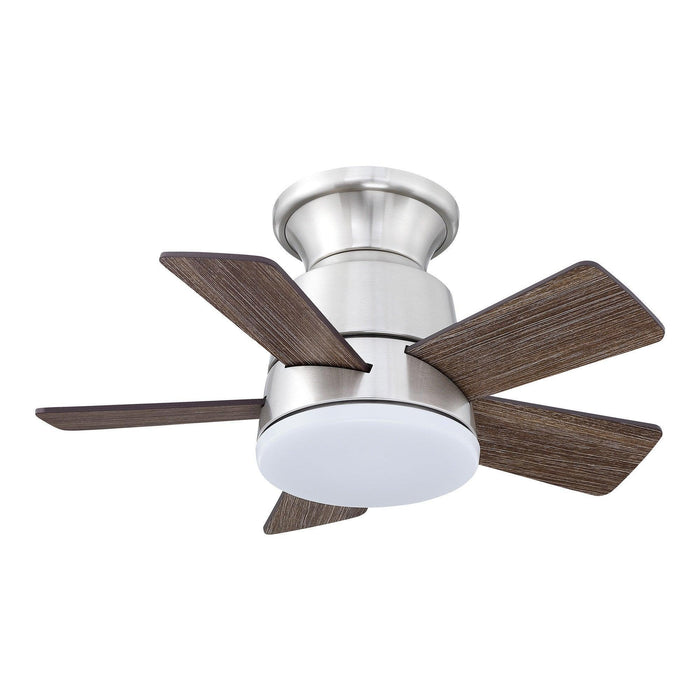 24" Farmhouse Flush Mount Reversible Iron Ceiling Fan with Lighting and Remote Control - Sweatfully