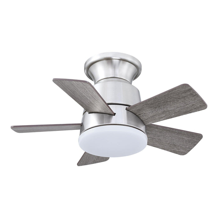 24" Farmhouse Flush Mount Reversible Iron Ceiling Fan with Lighting and Remote Control - Sweatfully