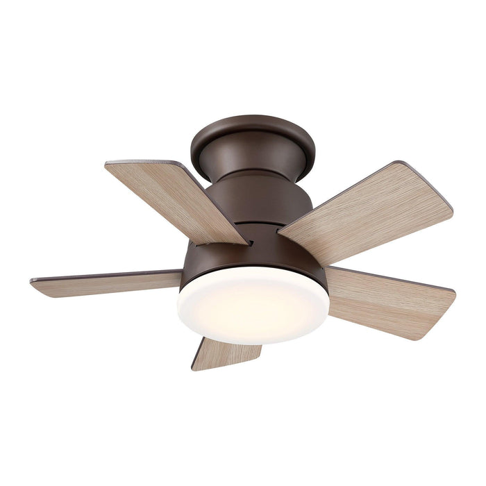 24" Farmhouse Flush Mount Reversible Iron Ceiling Fan with Lighting and Remote Control - Sweatfully