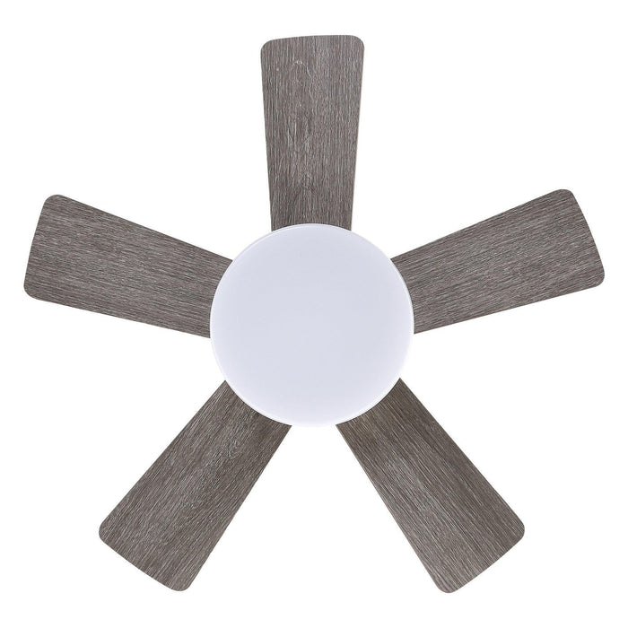 24" Farmhouse Flush Mount Reversible Iron Ceiling Fan with Lighting and Remote Control - Sweatfully