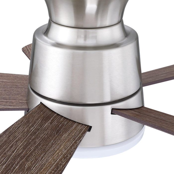 24" Farmhouse Flush Mount Reversible Iron Ceiling Fan with Lighting and Remote Control - Sweatfully