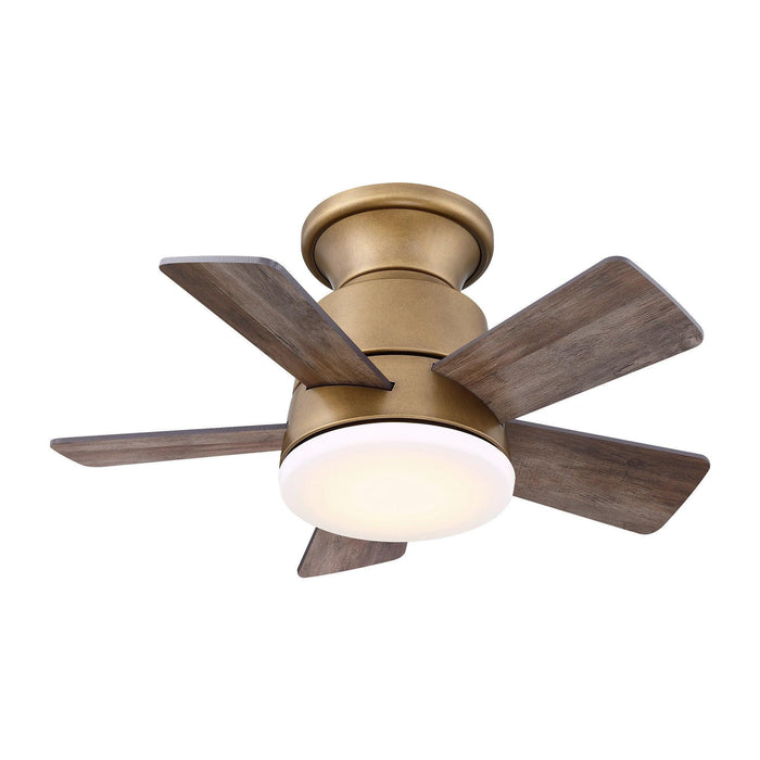 24" Farmhouse Flush Mount Reversible Iron Ceiling Fan with Lighting and Remote Control - Sweatfully