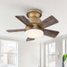 24" Farmhouse Flush Mount Reversible Iron Ceiling Fan with Lighting and Remote Control - Sweatfully