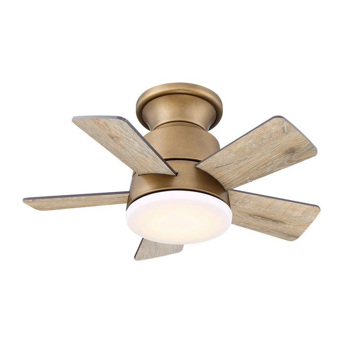 24" Farmhouse Flush Mount Reversible Iron Ceiling Fan with Lighting and Remote Control - Sweatfully