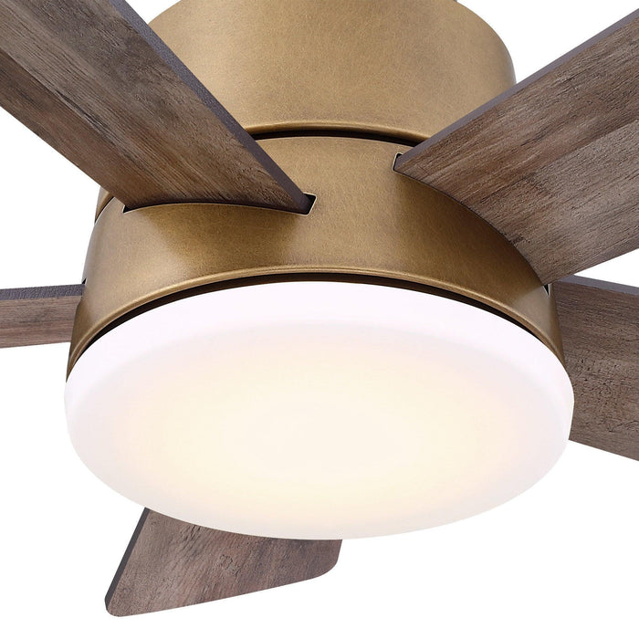 24" Farmhouse Flush Mount Reversible Iron Ceiling Fan with Lighting and Remote Control - Sweatfully