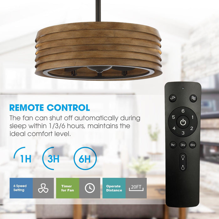 24" Farmhouse DC Motor Downrod Mount Reversible Fandelier Ceiling Fan with Lighting and Remote Control - Sweatfully