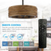 24" Farmhouse DC Motor Downrod Mount Reversible Fandelier Ceiling Fan with Lighting and Remote Control - Sweatfully