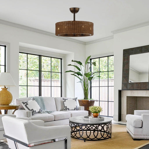 24" Farmhouse DC Motor Ceiling Fan with Lighting and Remote Control - Sweatfully