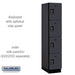 Salsbury 15" Wide Four Tier Designer Wood Locker - 1 Wide - 6 Feet High - 21 Inches Deep - Black - Black Electronic Locks - Sweatfully