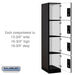 Salsbury 15" Wide Four Tier Designer Wood Locker - 1 Wide - 6 Feet High - 21 Inches Deep - Black - Silver Electronic Locks - Sweatfully