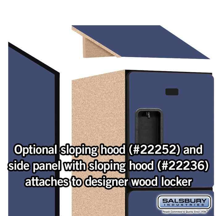 Salsbury 15" Wide Four Tier Designer Wood Locker - 1 Wide - 6 Feet High - 21 Inches Deep - Blue - Hasps - Sweatfully