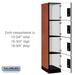 Salsbury 15" Wide Four Tier Designer Wood Locker - 1 Wide - 6 Feet High - 21 Inches Deep - Cherry - Black Electronic Locks - Sweatfully