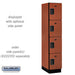 Salsbury 15" Wide Four Tier Designer Wood Locker - 1 Wide - 6 Feet High - 21 Inches Deep - Cherry - Hasps - Sweatfully