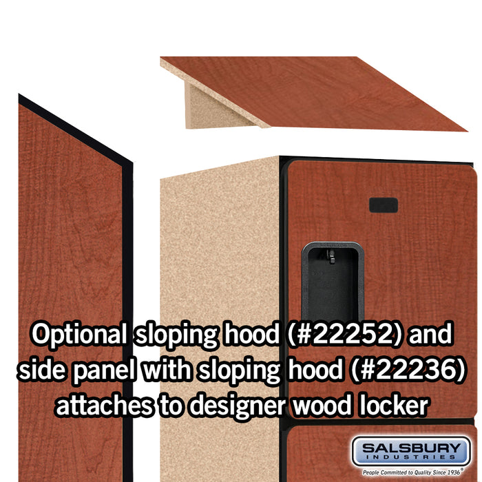 Salsbury 15" Wide Four Tier Designer Wood Locker - 1 Wide - 6 Feet High - 21 Inches Deep - Cherry - Hasps - Sweatfully