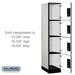 Salsbury 15" Wide Four Tier Designer Wood Locker - 1 Wide - 6 Feet High - 21 Inches Deep - Gray - Silver Electronic Locks - Sweatfully