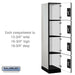 Salsbury 15" Wide Four Tier Designer Wood Locker - 1 Wide - 6 Feet High - 21 Inches Deep - Gray - Silver Resettable Combination Locks - Sweatfully